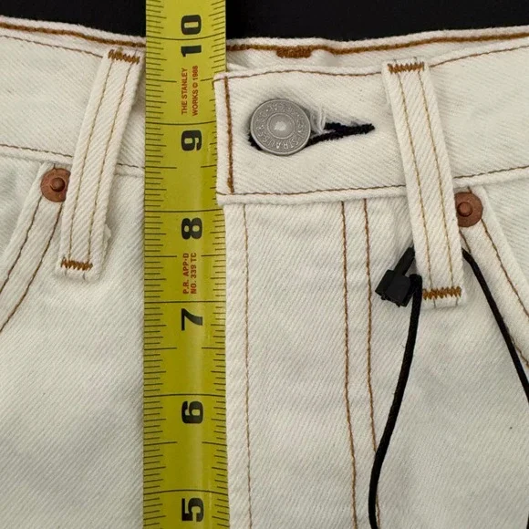 Levis 501 Original Shorts Womens 24 White NWT High Rise Cutoffs Boho Festival - Picture 11 of 13